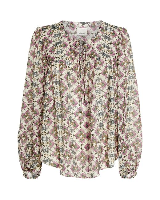 Isabel Marant Floral Ametissa Blouse in White | Lyst