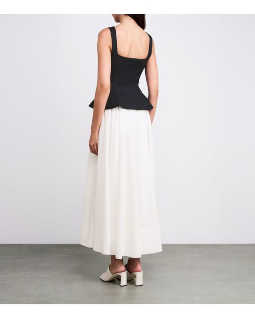 Jonathan Simkhai White Peplum Corset Jolynn Maxi Dress