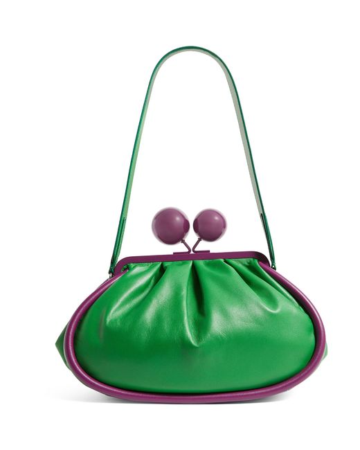Weekend by Maxmara Green Medium Leather Pasticcino Clutch Bag
