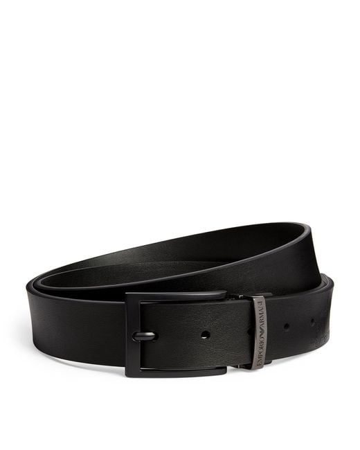 Emporio Armani Black Leather Wallet And Belt Gift Set for men