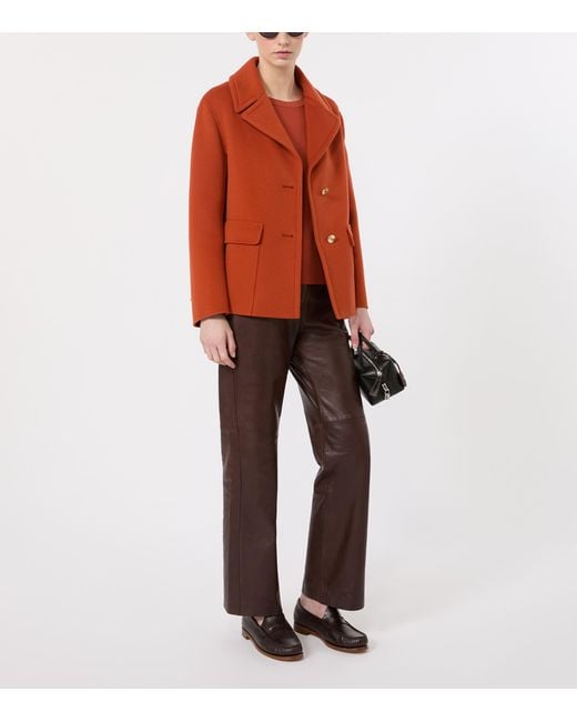 Max Mara Orange Virgin Wool Single-Breasted Jacket