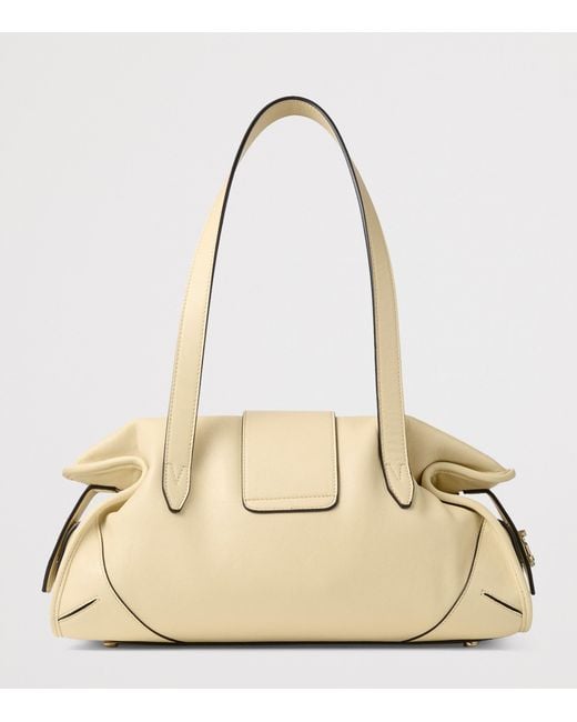 Jimmy Choo Natural Medium Leather Bar Holdall Bag