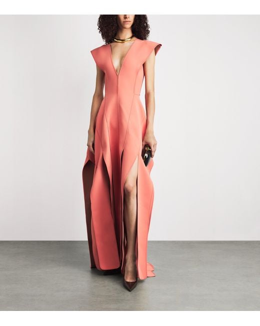 Maticevski Pink Crepe Panelled Acumen Gown