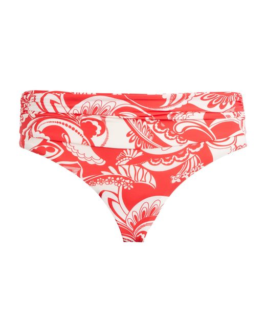 Melissa Odabash Red Floral Bel Air Bikini Bottoms