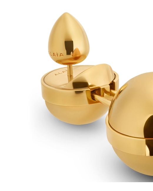 Alaïa Metallic Small Sphere Pendant Drop Earrings