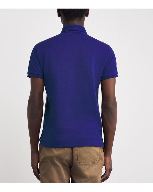 Polo Ralph Lauren Blue Cotton Mesh Slim-Fit Polo Shirt for men
