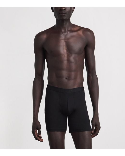 Falke Black Stretch-Egyptian Cotton Boxer Briefs for men
