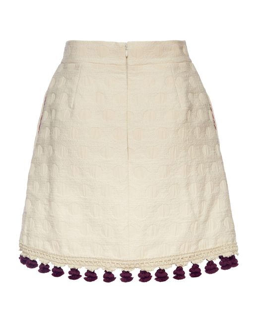 LaDoubleJ Natural Fringed Baia Mini Skirt