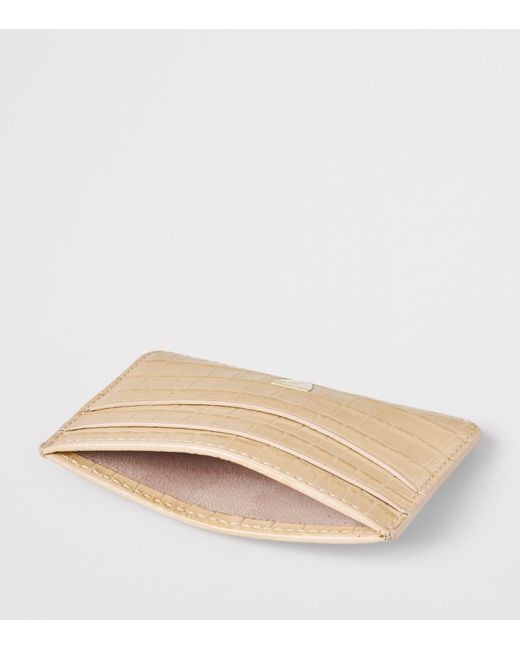 Aspinal Natural Leather Croc-Embossed Slim Card Holder