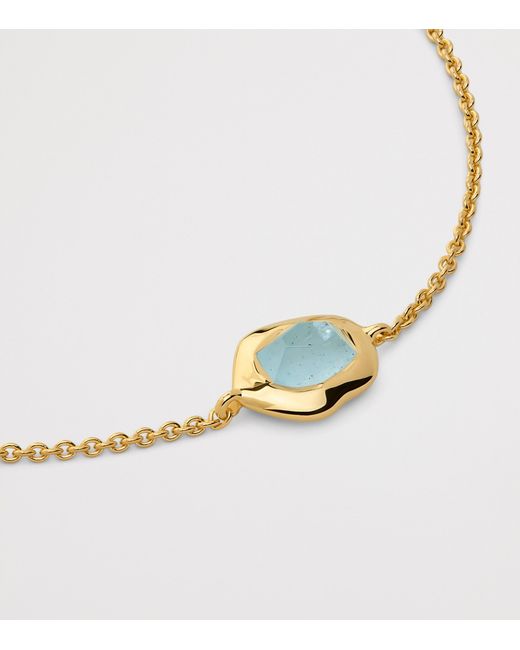 Monica Vinader Metallic Vermeil And Aquamarine Odyssey Gemstone Chain Bracelet