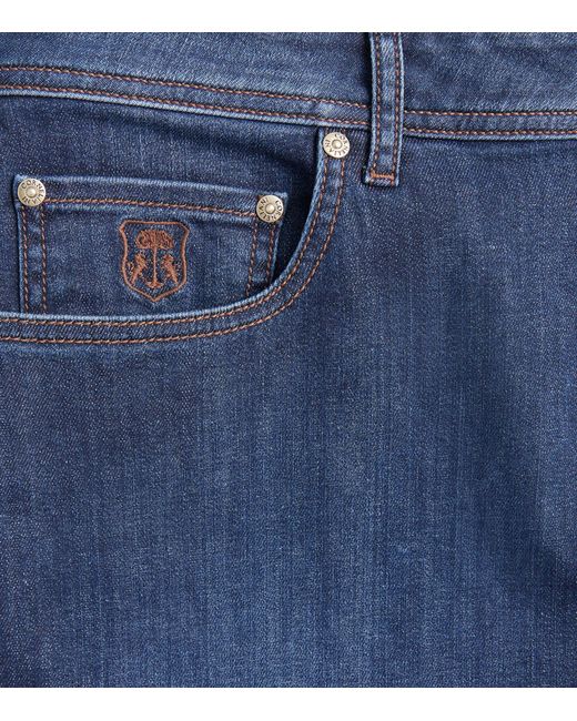 Corneliani Blue Stretch Cotton Jeans for men