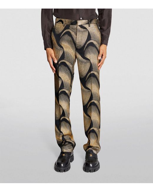 Dries Van Noten Black Glitter Illusion Suit Trousers for men