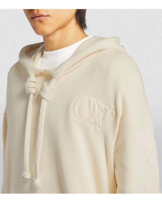 Off-White c/o Virgil Abloh Natural Knitted Logo Hoodie for men