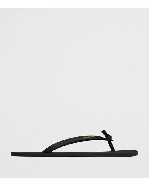 Saint Laurent Black Logo Flip Flops for men