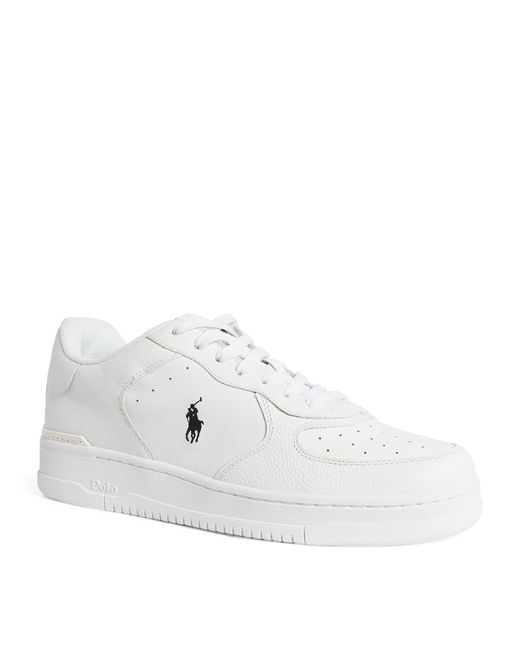 RLX Ralph Lauren White Leather Masters Court Sneakers for men