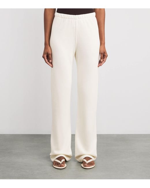 ÉTERNE White Cotton-Blend Straight-Leg Sweatpants