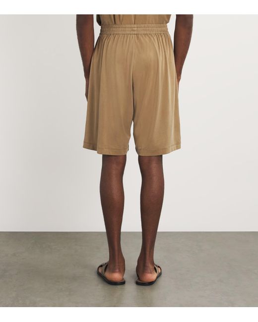 Giorgio Armani Natural Drawstring Bermuda Shorts for men