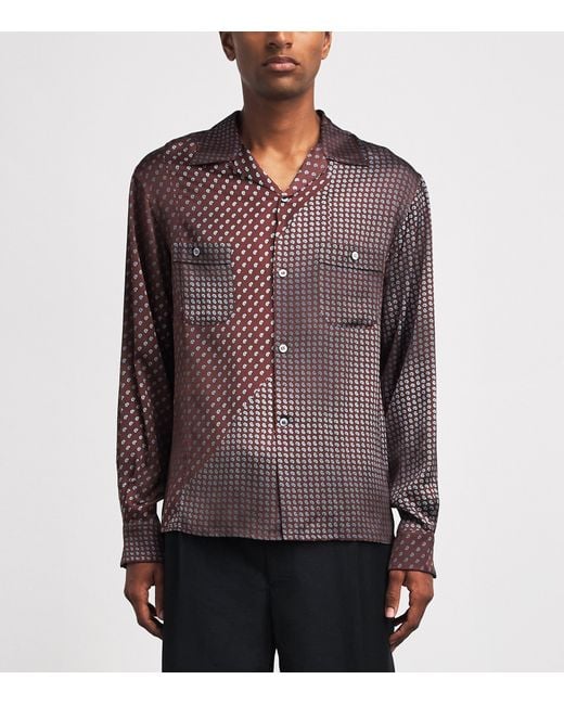 Maison Margiela Purple Satin Paisley Shirt for men