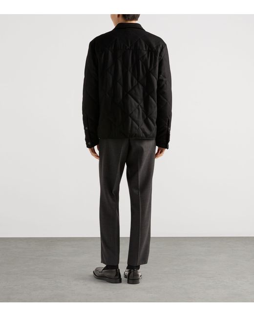 Prada Black Cashmere Padded Overshirt for men
