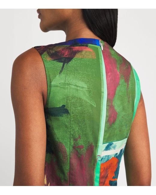 Roksanda Green Cotton Bow-Detail Nura Midi Dress