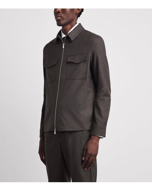 Marco Pescarolo Black Cashmere 2-Way Zip Jacket for men
