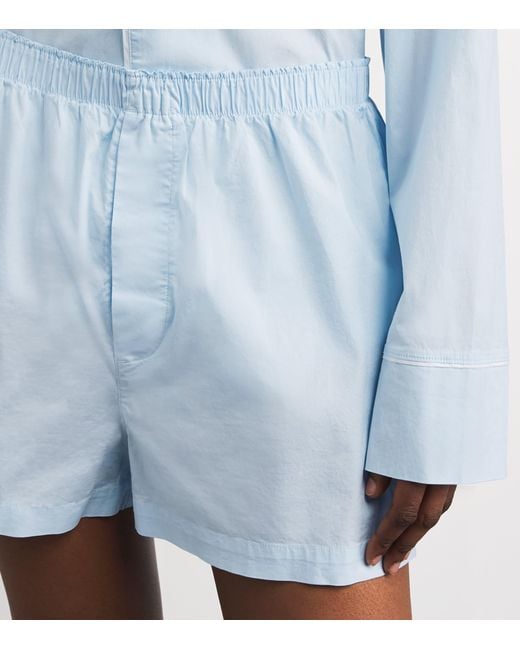 Skims Blue Stretch-Cotton Sleep Pyjama Set