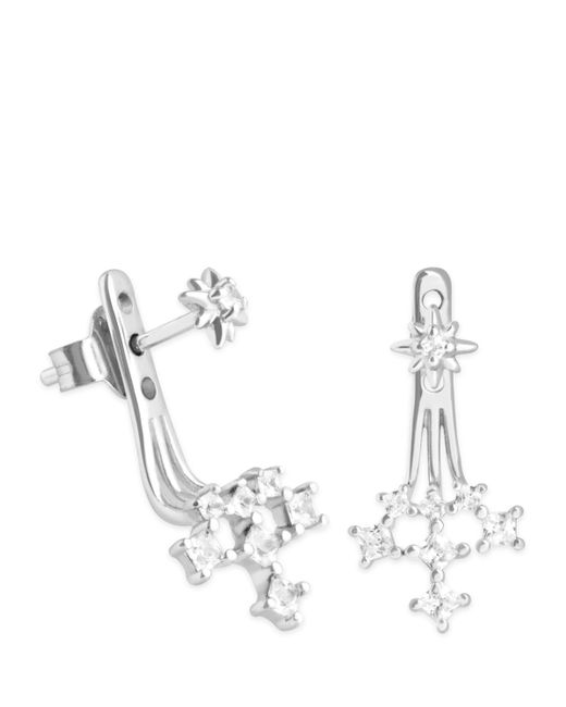 Astrid & Miyu White Rhodium-Plated Cosmic Star Single Ear Jacket