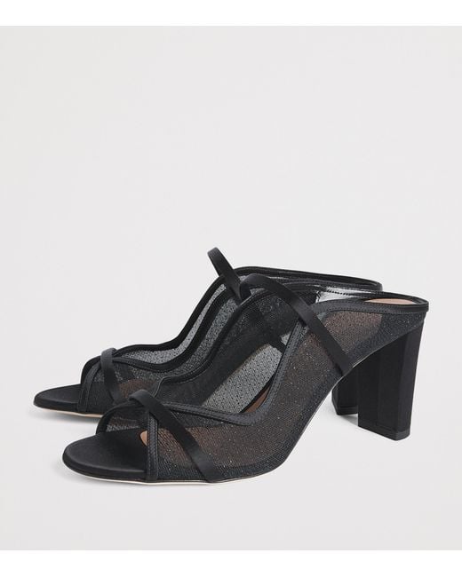 Malone Souliers Black Mesh Norah Heeled Sandals 70