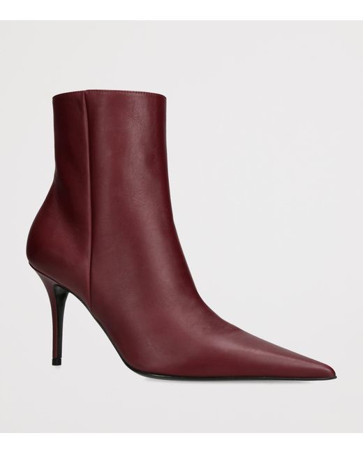 AMINA MUADDI Purple Leather Barbara Ankle Boots 90