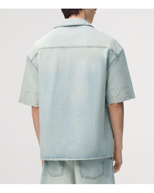 Loewe Blue Denim Anagram Shirt for men