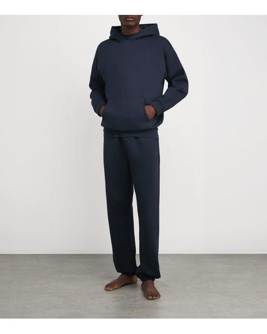 Skims Blue Fleece Lounge Relaxed Hoodie for men
