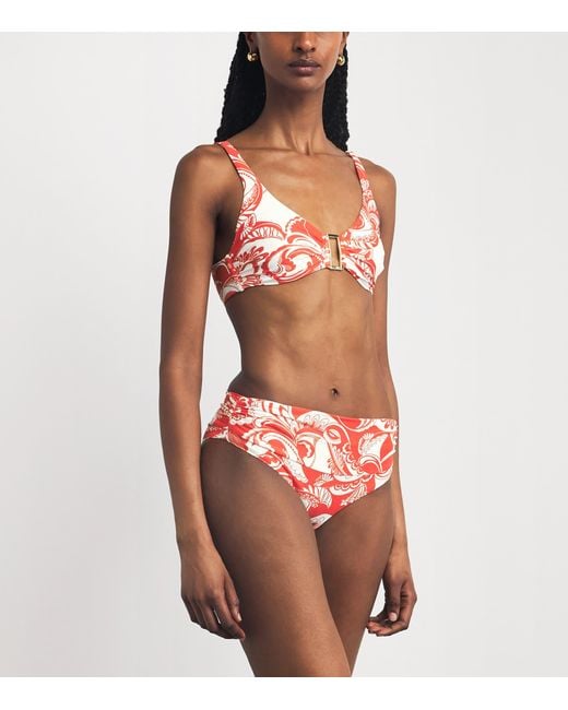 Melissa Odabash Red Floral Bel Air Bikini Top
