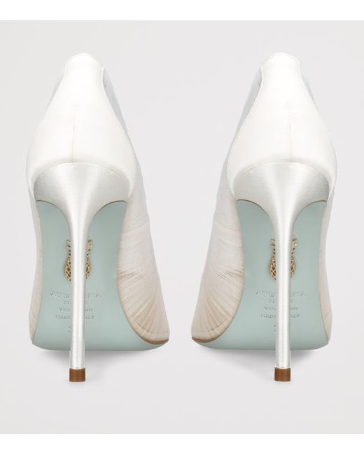 Aquazzura White Tulle Voile Pumps 105