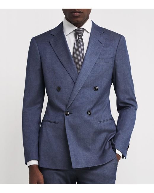Giorgio Armani Blue Silk Geometric Jacquard Tie for men