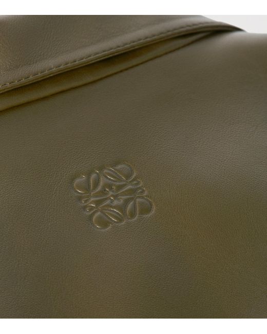 Loewe Green Leather Short-Sleeve Shirt for men
