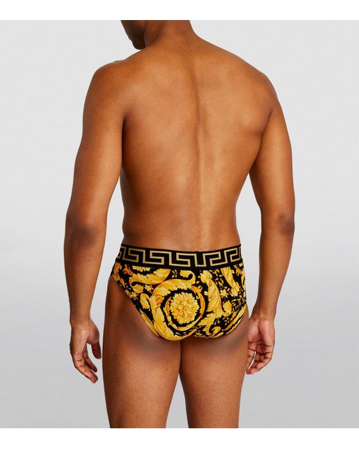 Versace Yellow Baroque Low-Rise Briefs for men