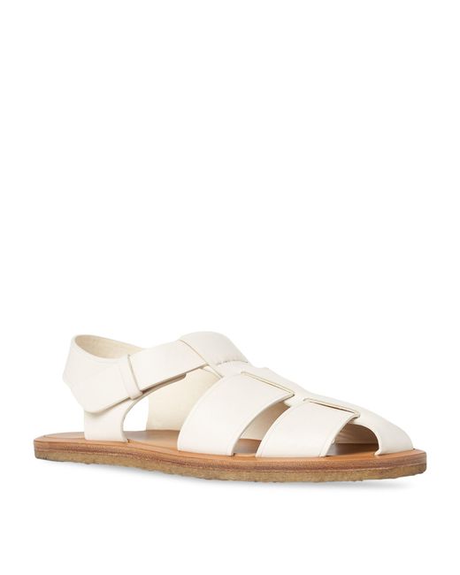 The Row Natural Leather Fisherman Sandals