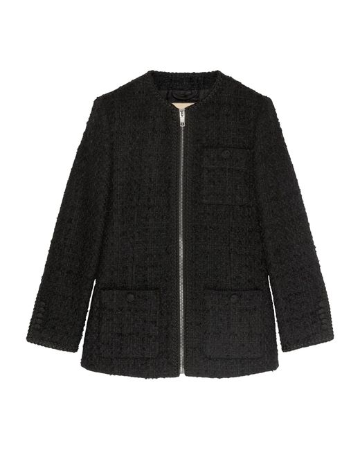 Gucci Black Tweed Zip-up Jacket