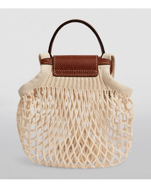 Longchamp Brown Extra-Small Le Pliage Filet Mesh Bag