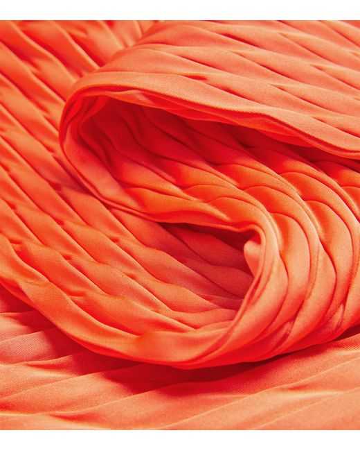 Issey Miyake Orange Diffused Pleats Cardigan