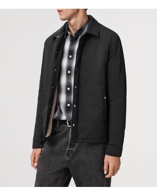AllSaints Black Longhaul Shacket for men