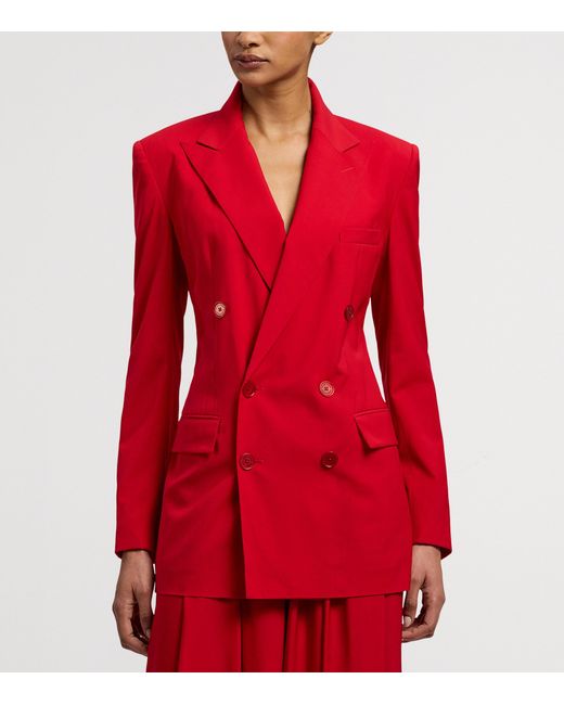 Ralph Lauren Red Wool-Blend Ramona Blazer