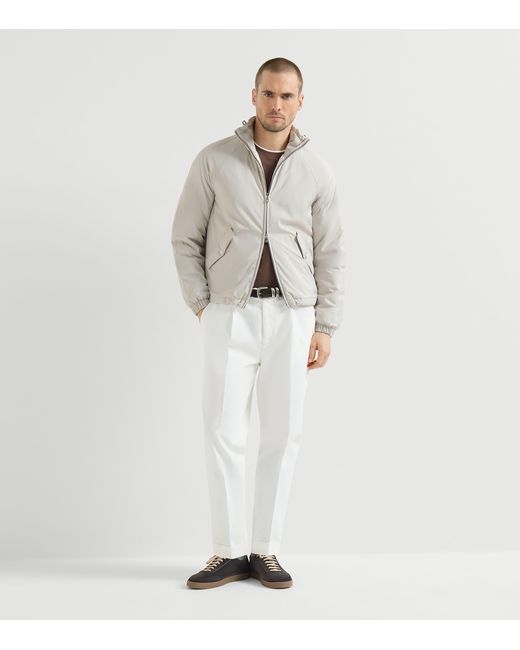 Brunello Cucinelli Brown Cotton Faux-Layered T-Shirt for men