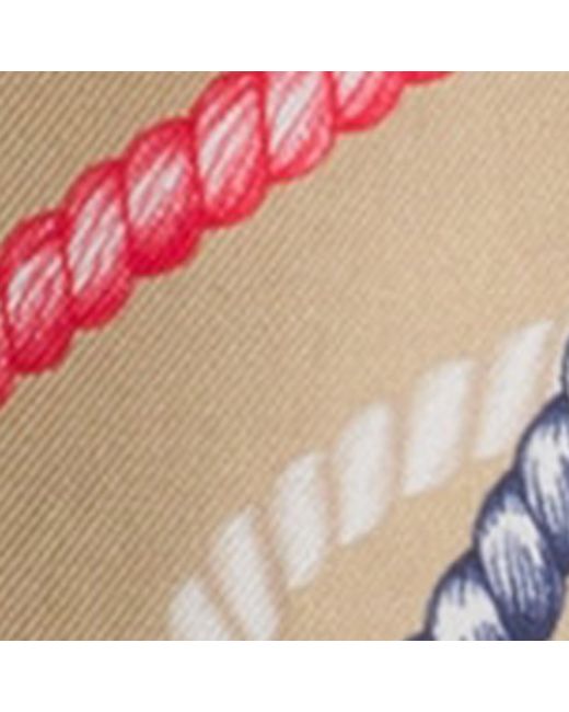 Prada White Silk Twill Ropes Print Skinny Scarf