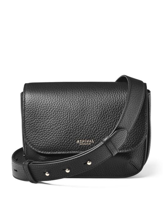 Aspinal Black Leather Ella Cross-Body Bag