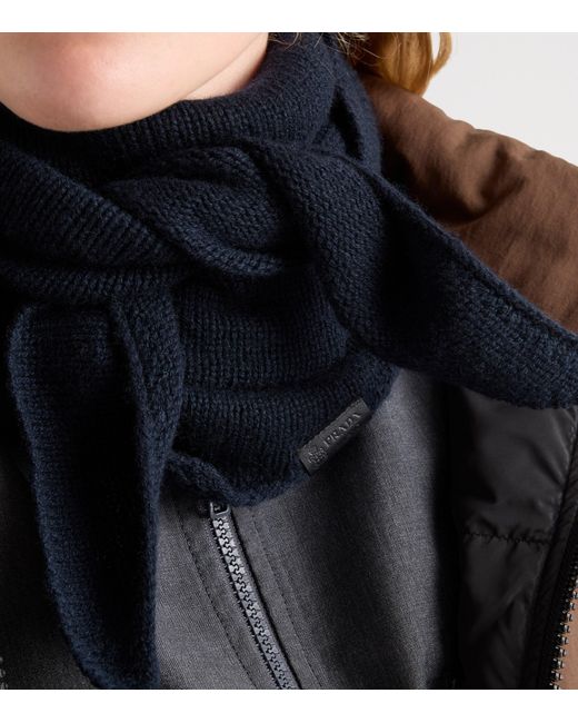 Prada Blue Cashmere Triangular Shawl