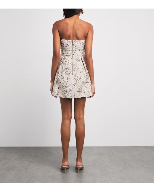 Alice + Olivia Natural Strapless Babydoll Mini Dress