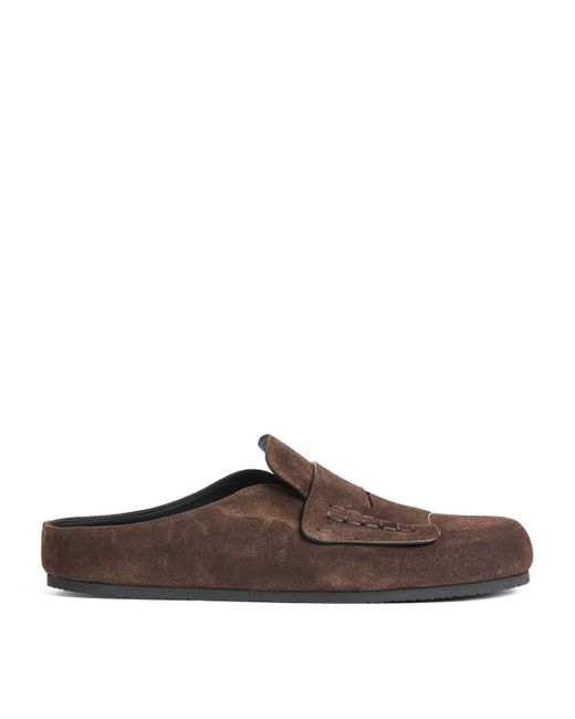 Jacquemus Brown Suede Mule Loafers for men