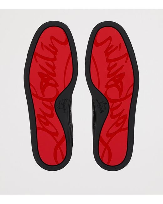 Christian Louboutin Black Retero Leather Low-Top Sneakers for men