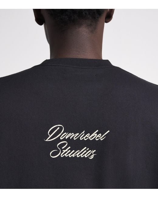 DOMREBEL Black Cotton Chatterbox T-Shirt for men